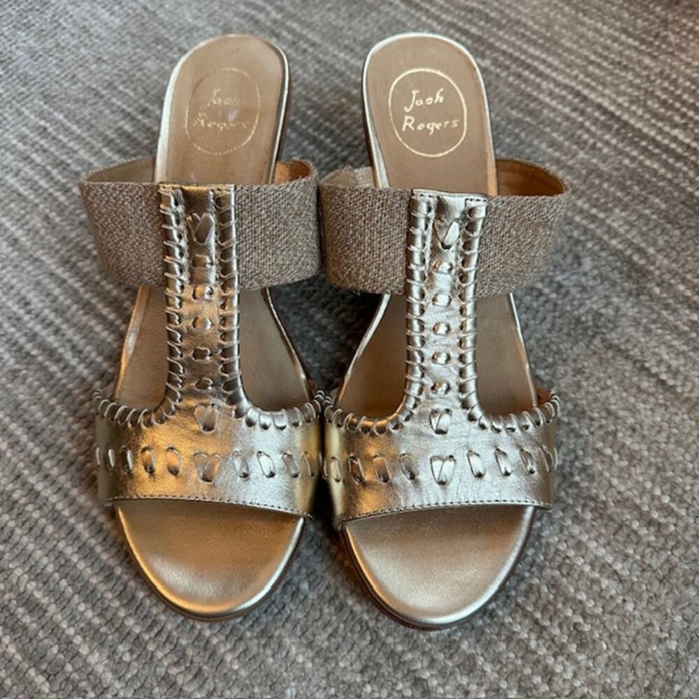 Jack Rogers Womens Nora Wedge Sandal Metallic Gold Size: 10M - Picture 2 of 12